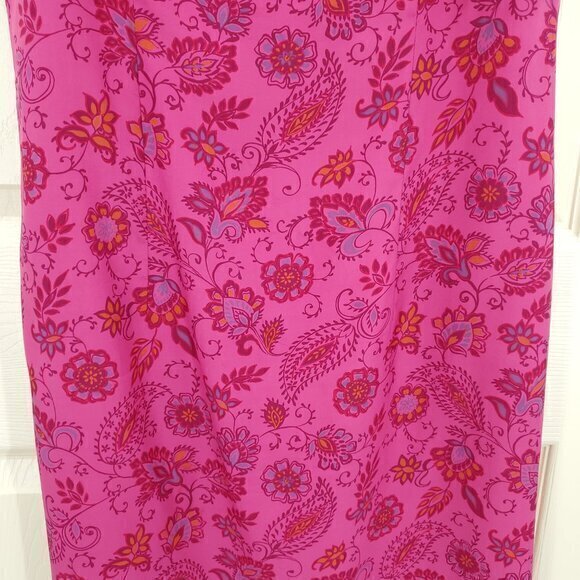VTG 90s/early 2000s INC Silk Straight Neck Mini Sheath Dress 6 Pink Paisley - Picture 9 of 16